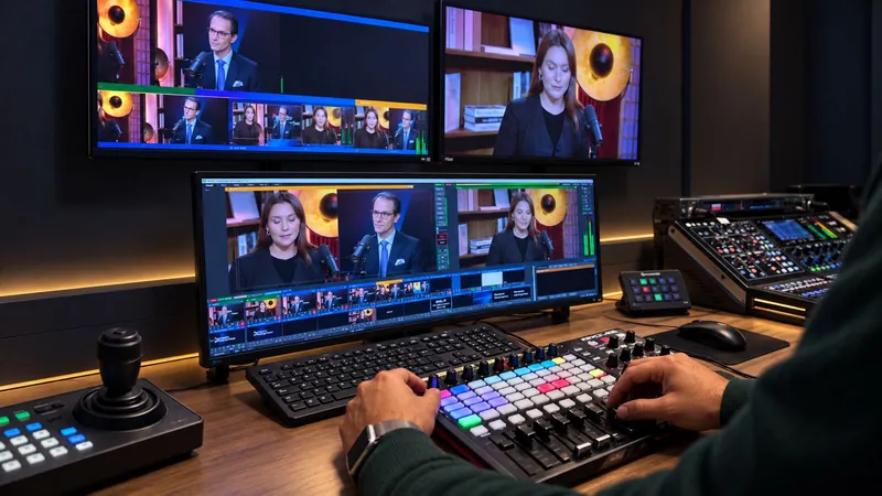 Régie de post-production : l'interview d'Alix Nguyen et de son invité sur les écrans, un monteur aux commandes de la console